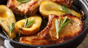 Pork Chop with Pears and Red Onions